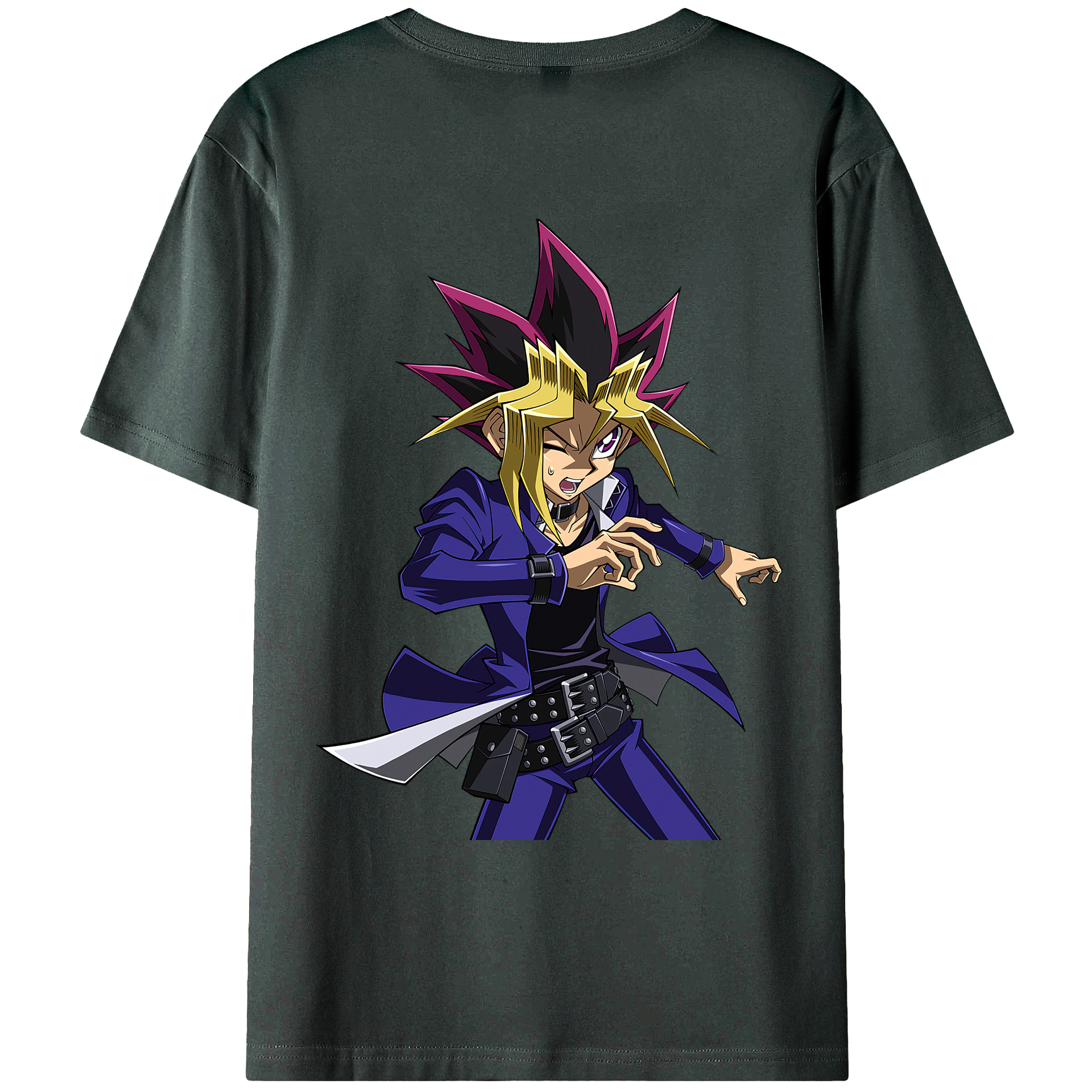 （画像用） 遊☆戯☆王 Yu-Gi-Oh! 綿100％ メンズ半袖Tシャツ（バックプリント） 通気性